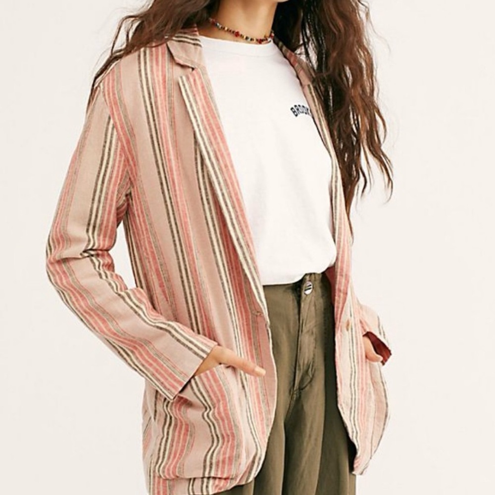 Free People Oversized Striped Women's Blazer